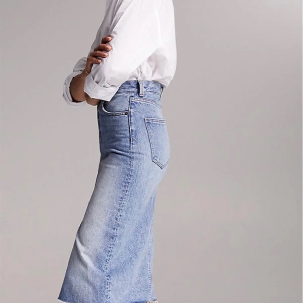 Aritzia denim forum long skirt